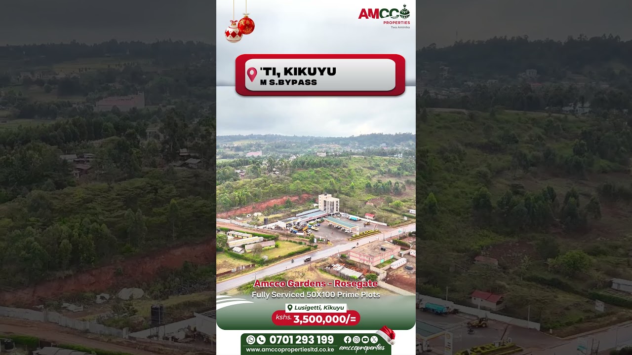 Amcco Gardens Rosegate Plots for Sale in Lusigetti/Ruthigiti, Kikuyu: Titledb50×100 ft
