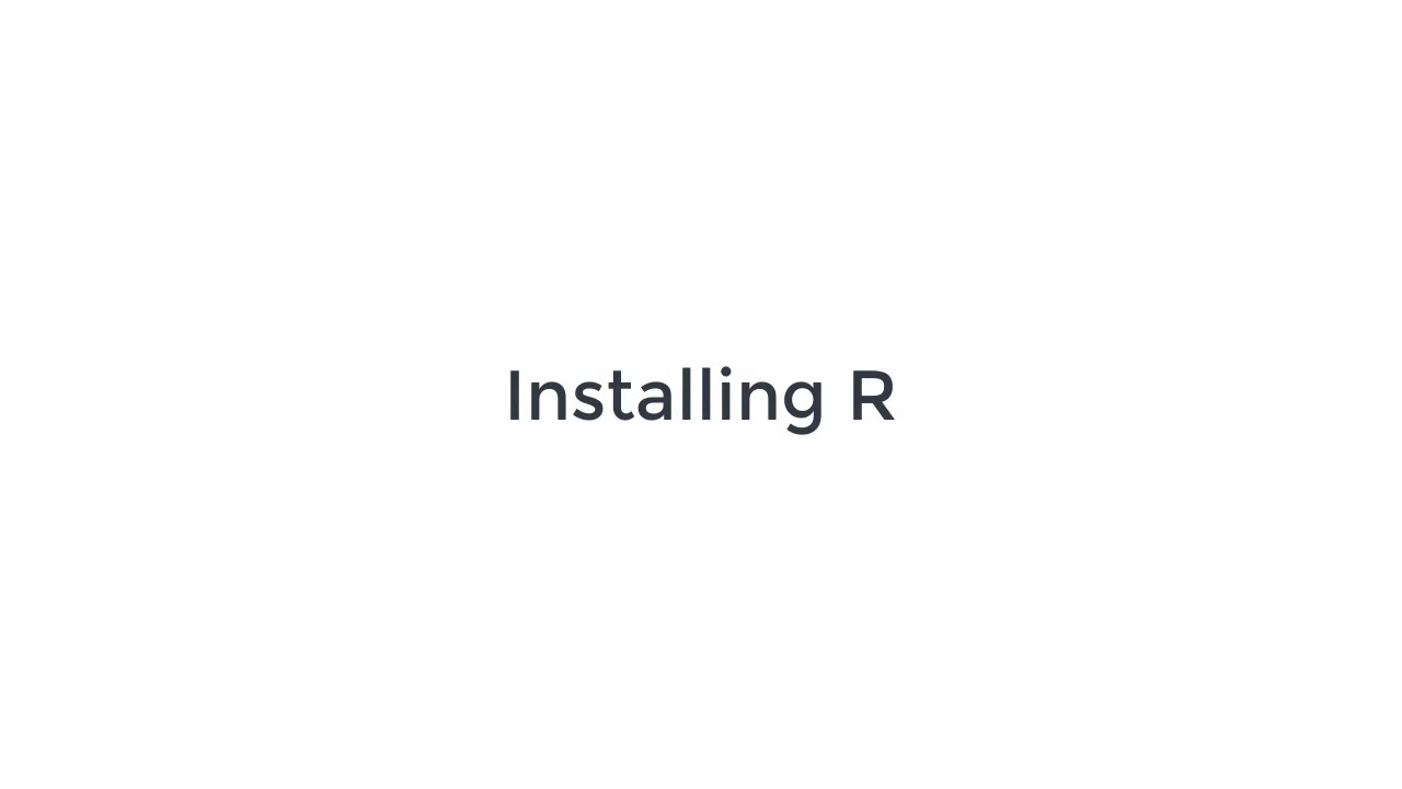 Installing R - YouTube