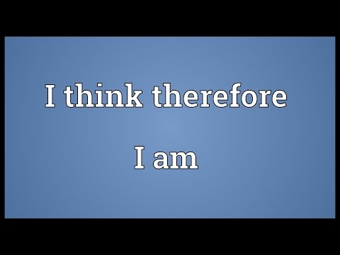 I think therefore I am Meaning @adictionary3492