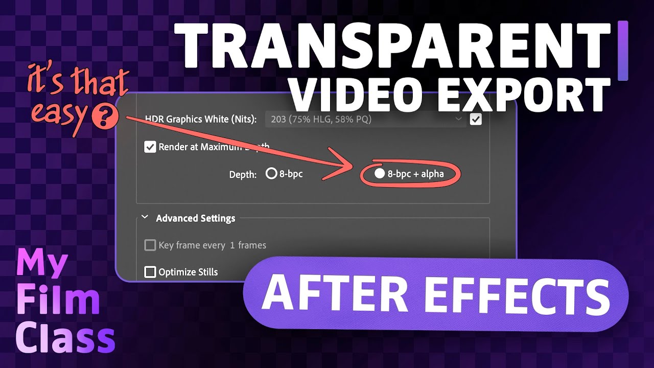 Exporting Video With An Alpha Channel for Transparency in After Effects