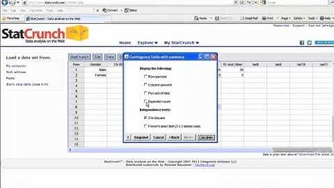 Chi-Square Test of Independence Example on StatCrunch