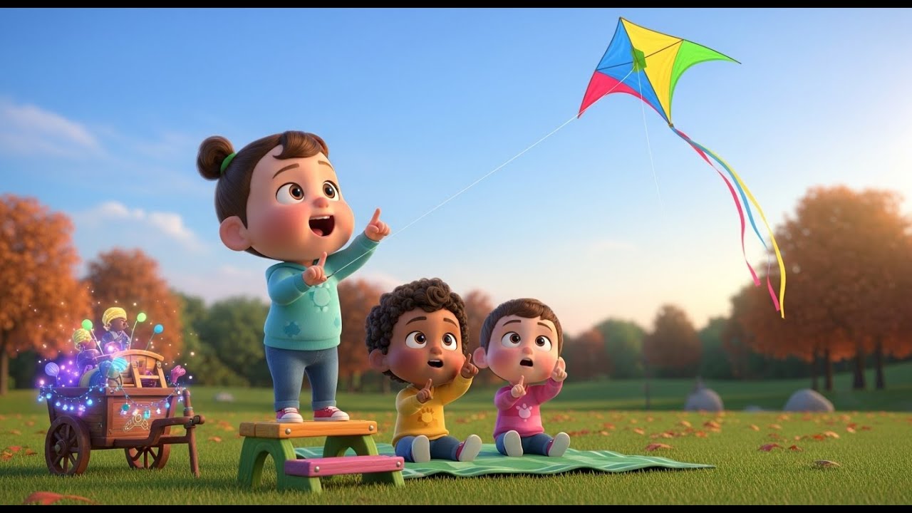 Flying Kites in the Park 🪁🌳🎶 Fun Kids Song | Outdoor Play & Learning Adventure