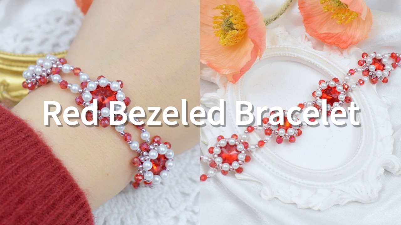 DIY Red Bezeled Bracelet Tutorial 🔥 Step-by-Step Beginner Friendly Guide! #braceletmaking