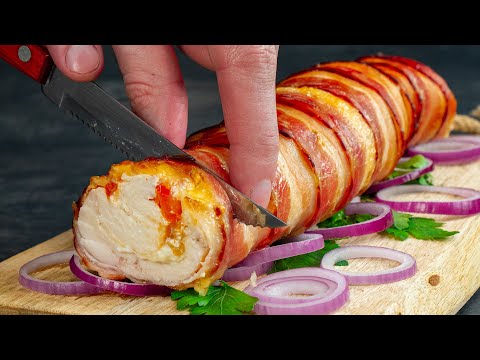 Vidéo: Rouleau De Poulet Séché Au Bacon