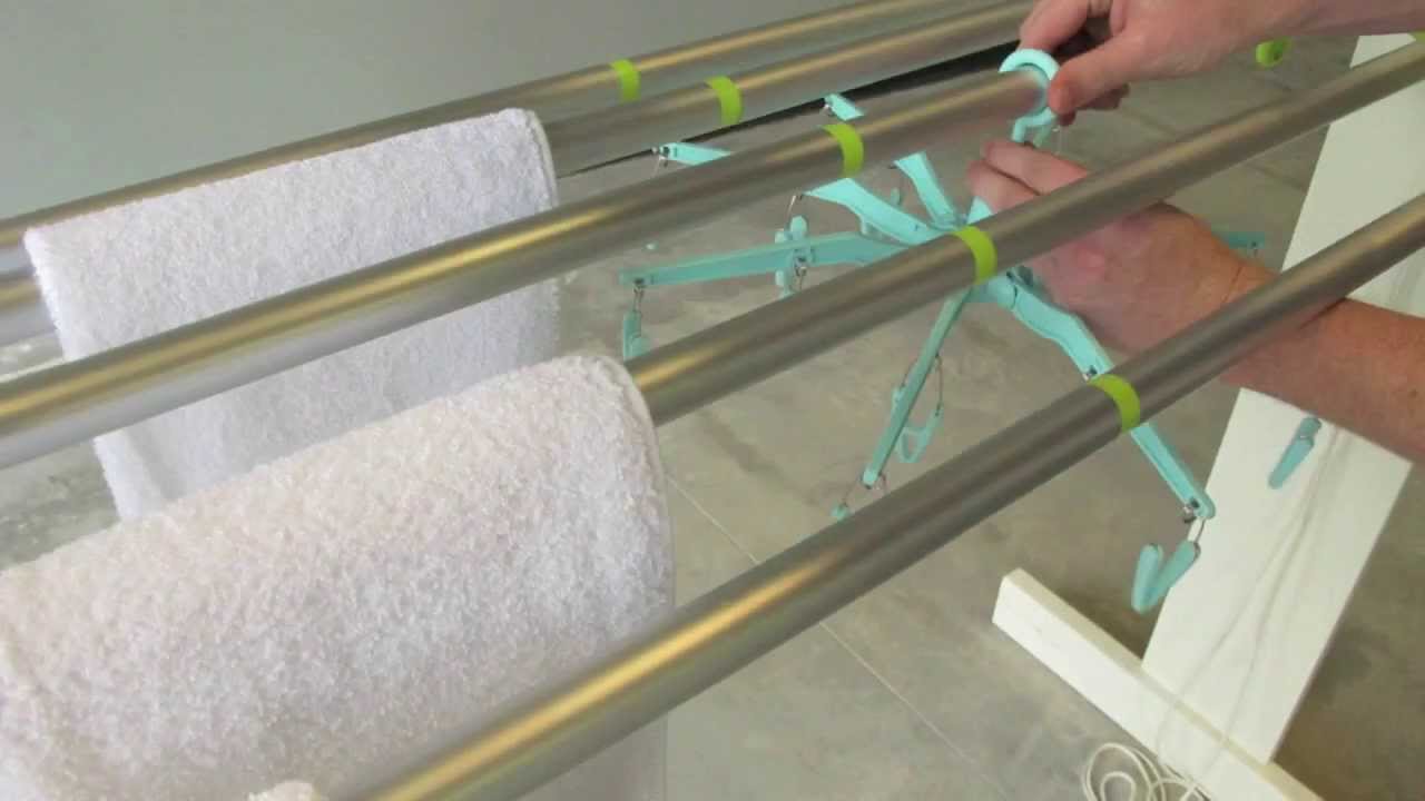 Ceiling Mounted Drying Rack Youtube