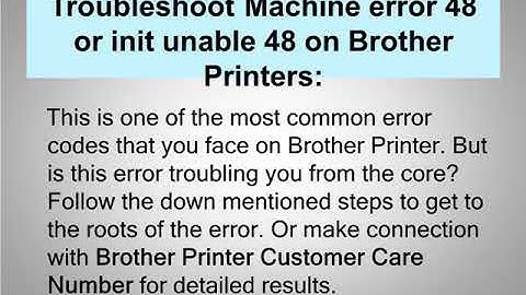 Steps to Fix Brother Printer Unable to print error 48