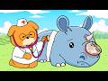Higo Helps a Rhino Recover Its Broken Horn | ASMR Animation | Life in Shirakawa