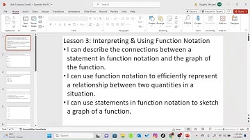 Unit 4 Lesson 3 Interpreting and Using Function Notation