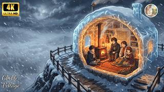A Snowy Day in an Ice Cave: Sheltering Safely with Grandma &amp; Cooking Food | Ghibli-Style ASMR