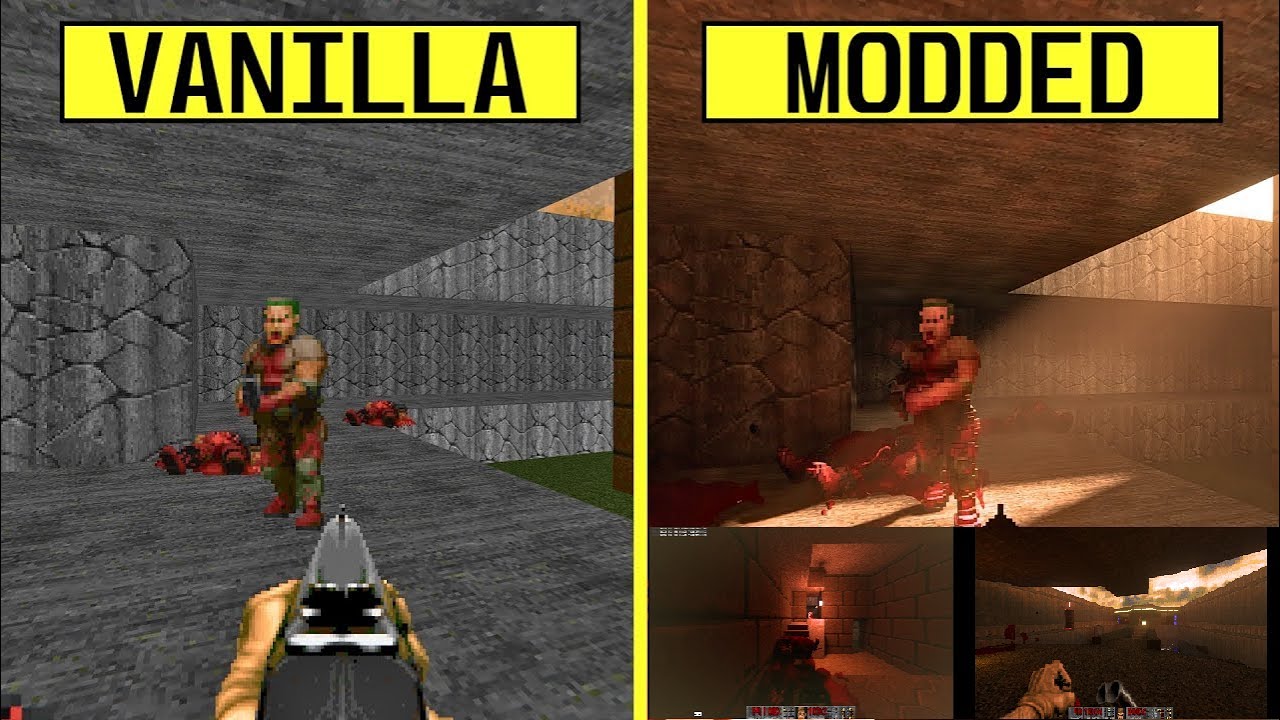 Ray-Traced Doom 2: Path-Traced Lighting+ Voxel Sprites+ Fluid Rendering