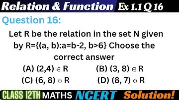 Class 12 Ex 1.1 Question 16 Math | Relation & Function | Q16 Ex 1.1 Class 12 Math | ex1.1 q 16