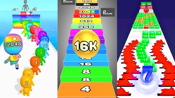 Number Ball 3D Merge Game vs Man Runner 2048 vs Number Running | Ultimate 3-in-One Merge 💥#11111