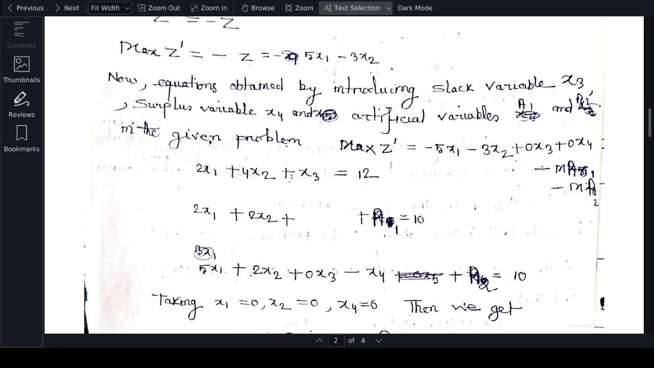OR: Lecture #16 on Linear Programming Problem where Slack, Surplus and ...