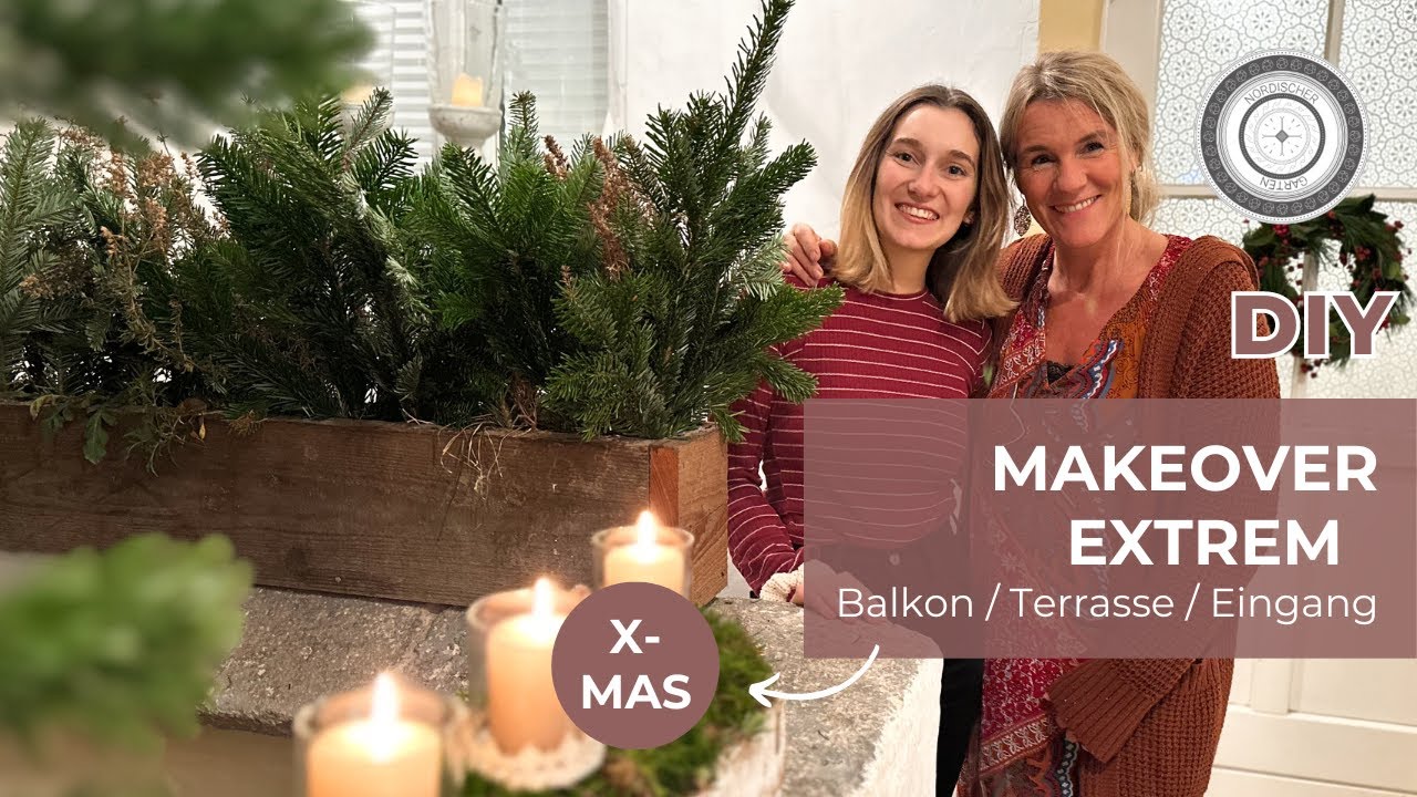 DIY - BALKON - MAKEOVER for X-MAS, mit EINFACHSTEN Mitteln, Balkonkasten  WEIHNACHTLICH dekorieren