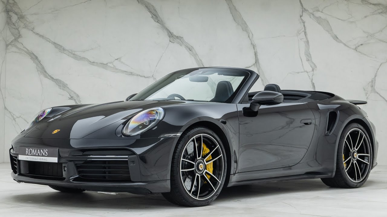 2022 Porsche 911 (992) Turbo S Cabriolet - Jet Black Metallic - Walkaround & Interior & Revs [4K]