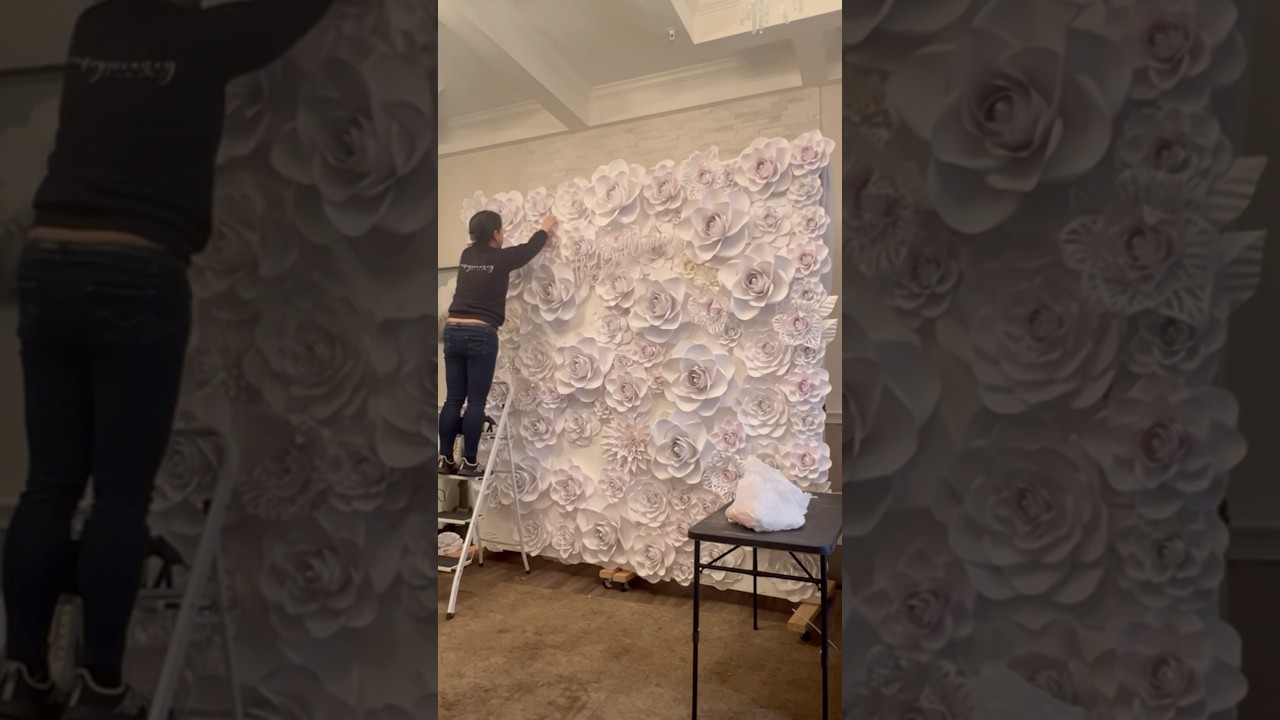 Update a moving paper flower walls start with me #flowerwall #diypaperflowers #giantflowers