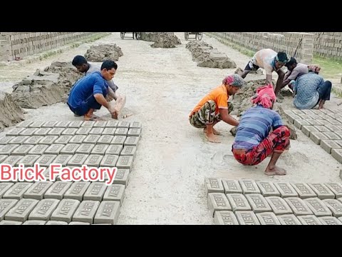 Traditional clay brick making factory | How to make mud bricks ...