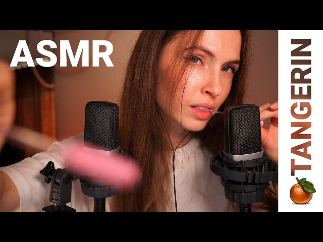 ASMR Mic Scratching, Soft Mouth Sounds & Spoolie Nibbling | Tangerin