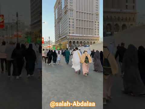أذان المغرب من المسجد النبوي مشاهد روحانية أثناء توجه الناس للصلاة  السعودية المسجد النبوي