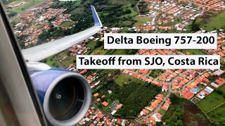 Delta Boeing 757-200 Takeoff from Costa Rica (DL 1396 || SJO-LAX || N543US)