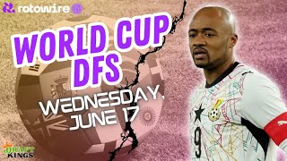 DraftKings World Cup DFS Picks | Wednesday 4-Game Slate (June 17)