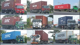 Kompilasi Truck Kontainer Maersk, SITC, CMA CGM  Isuzu Giga, Hino 500, Mitsubishi Fuso, UD Quester