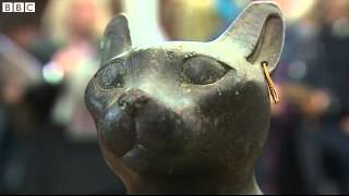 BBC News Ancient Egyptian bronze cat salvaged from bin