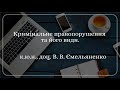 к.ю.н., доц. В. В. Ємельяненко «Кримінальне правопорушення та його види»