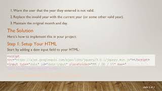 How to Reset Only Year in Date Input Field?