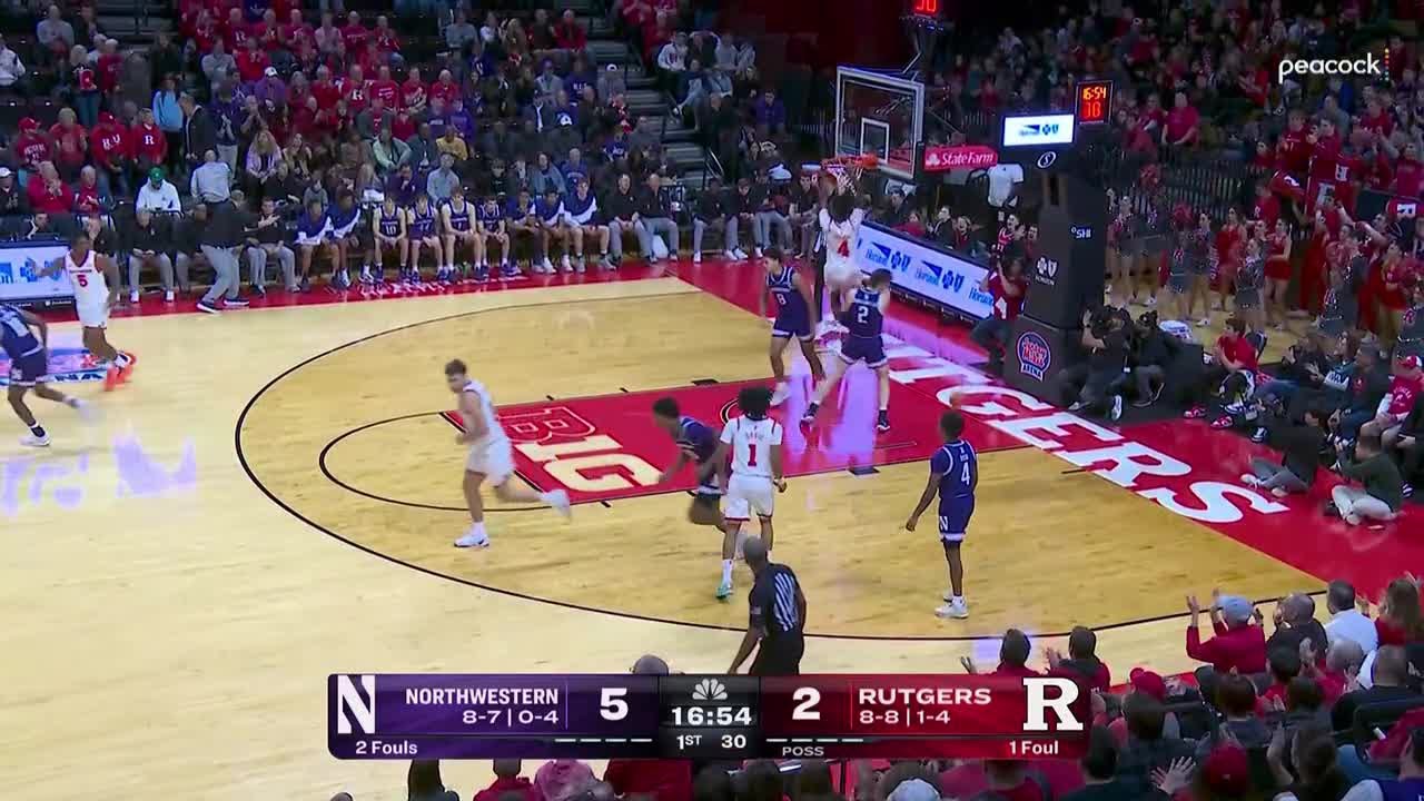 Bryce Dortch CUTS & DUNKS vs. Northwestern | Rutgers Basketball