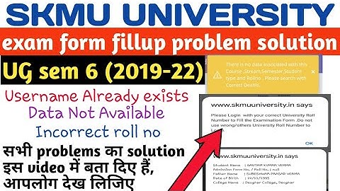 SKMU UG sem 6 (2019-22) exam form fillup all problems solved ll skmuniversity dumka ll examform