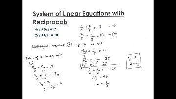 System of Linear Equation - Reciprocal