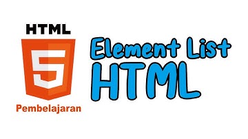 Belajar HTML [3] - Element List