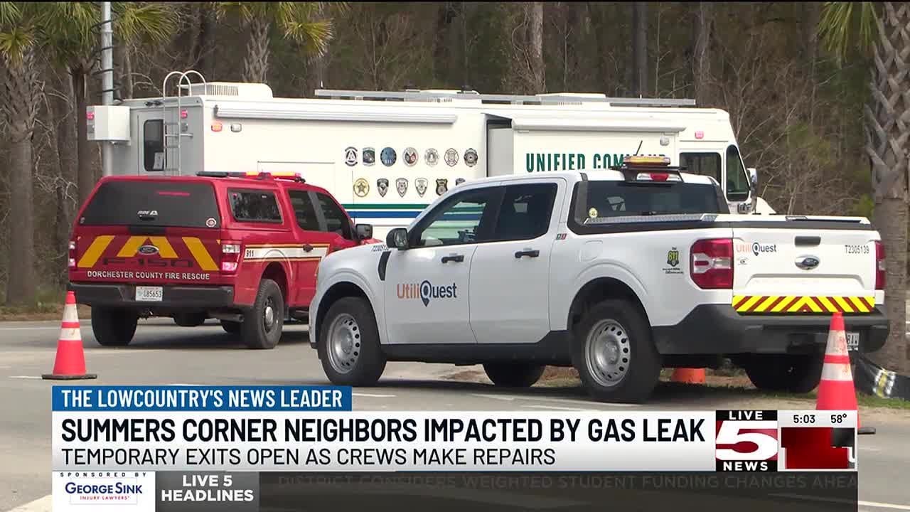VIDEO: Summerville neighborhood gas line hit, roads now open
