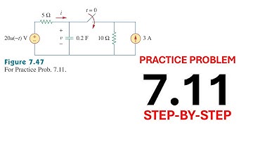 Practice Problem 7.11 Fundamental of Electric Circuits (Sadiku) 5th Ed - First Order RC Circuit