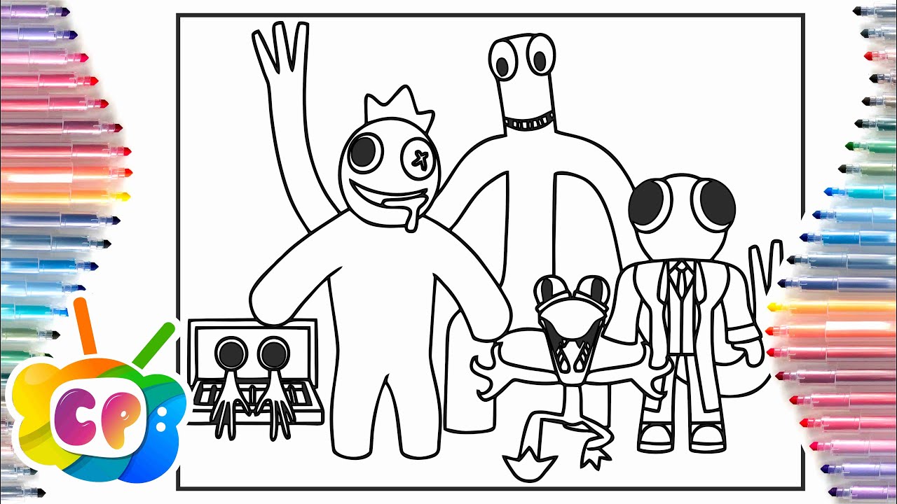 Roblox Rainbow Friends Coloring Pages Roblox Rainbow Friends All Five 