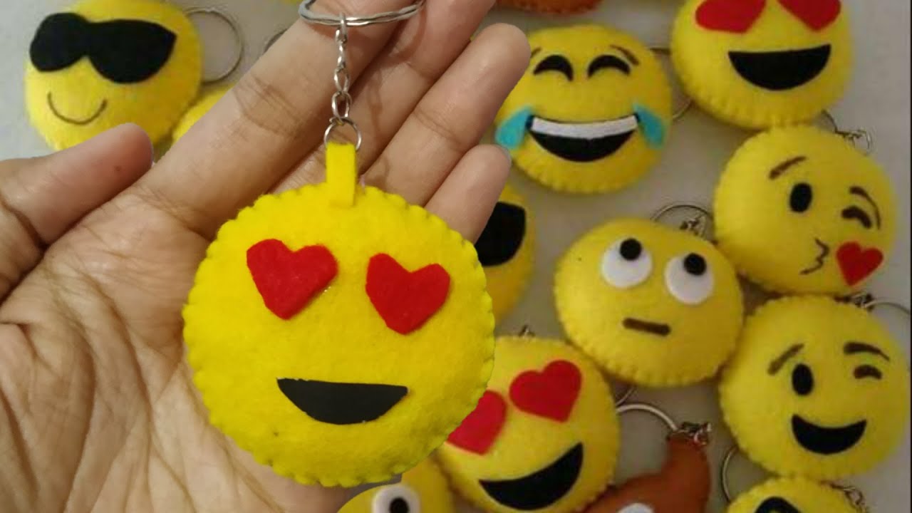 Cara membuat Gantungan kunci Emoji mudah dan keren - emoticon keychain DIY