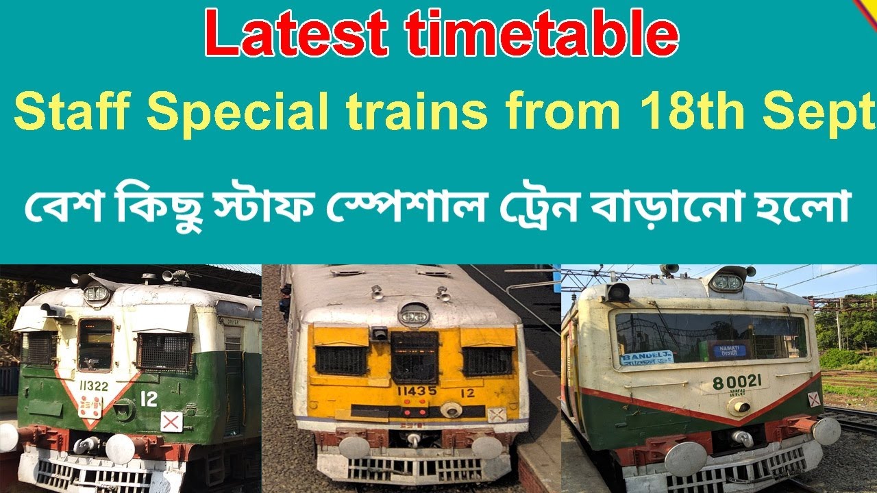 Latest Staff Special Timetable Sealdah Division