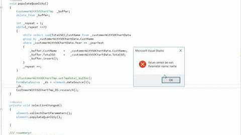 Value cannot be null, Parameter name: name (D365FO)