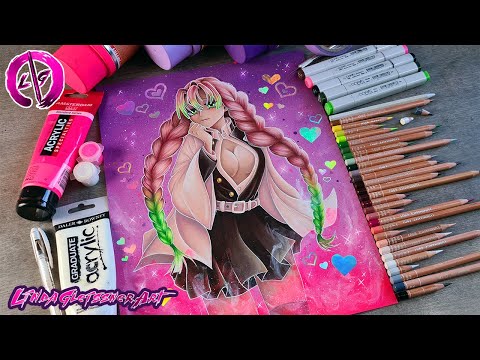 DEMON SLAYER: Hashira Mitsuri Kanaroji drawing (time lapse)