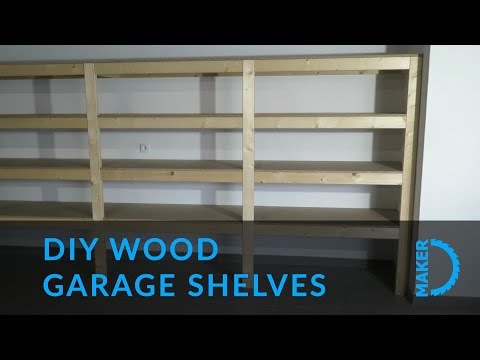 DIY Wood Garage Shelves