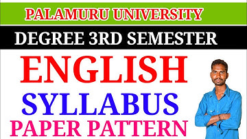 DEGREE 3RD SEMESTER PALAMURU UNIVERSITY ENGLISH SYLLABUS 🎯 PU SEM-3 ENGLISH SYLLABUS 🎯 #ENGLISH 