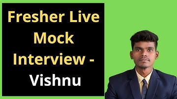 Fresher Live mock interview for Data Science - Vishnu | Data Science mock interview