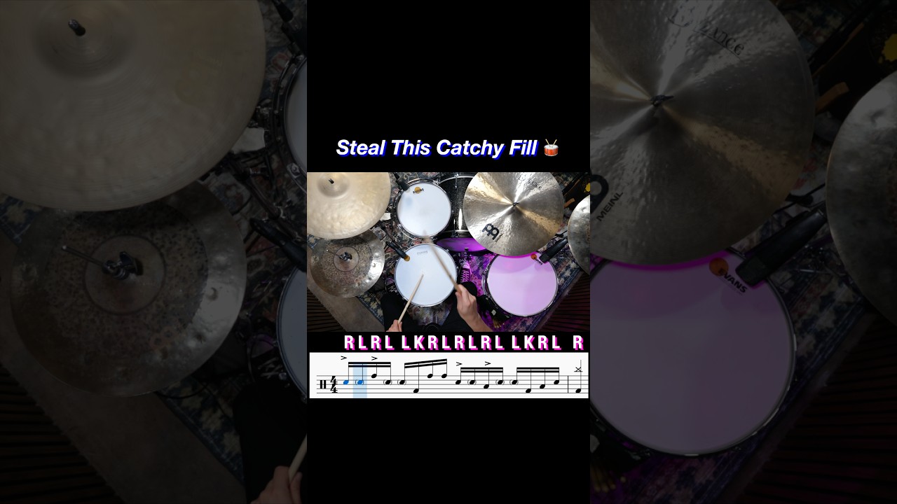 Steal this Catchy Drum Fill - 30 second drum lessons #drumlessons #drumfills #drummer #learndrums