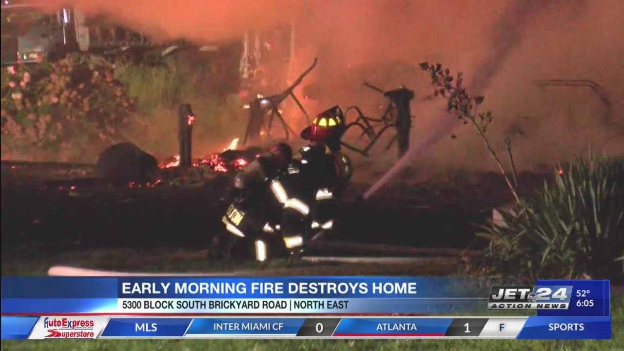 Early morning fire destroys North East home overnight - YouTube
