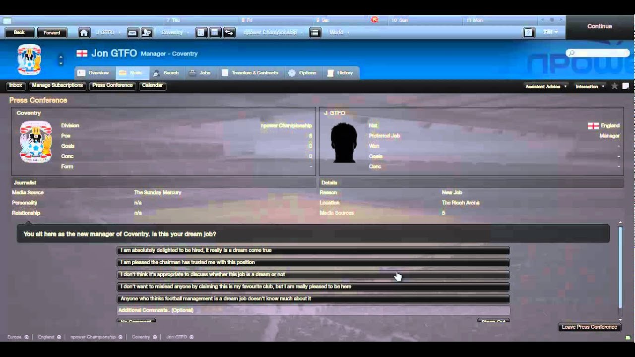FM12: Sky Blues Free-fall Ep.1 NEW SERIES AND FORMAT!