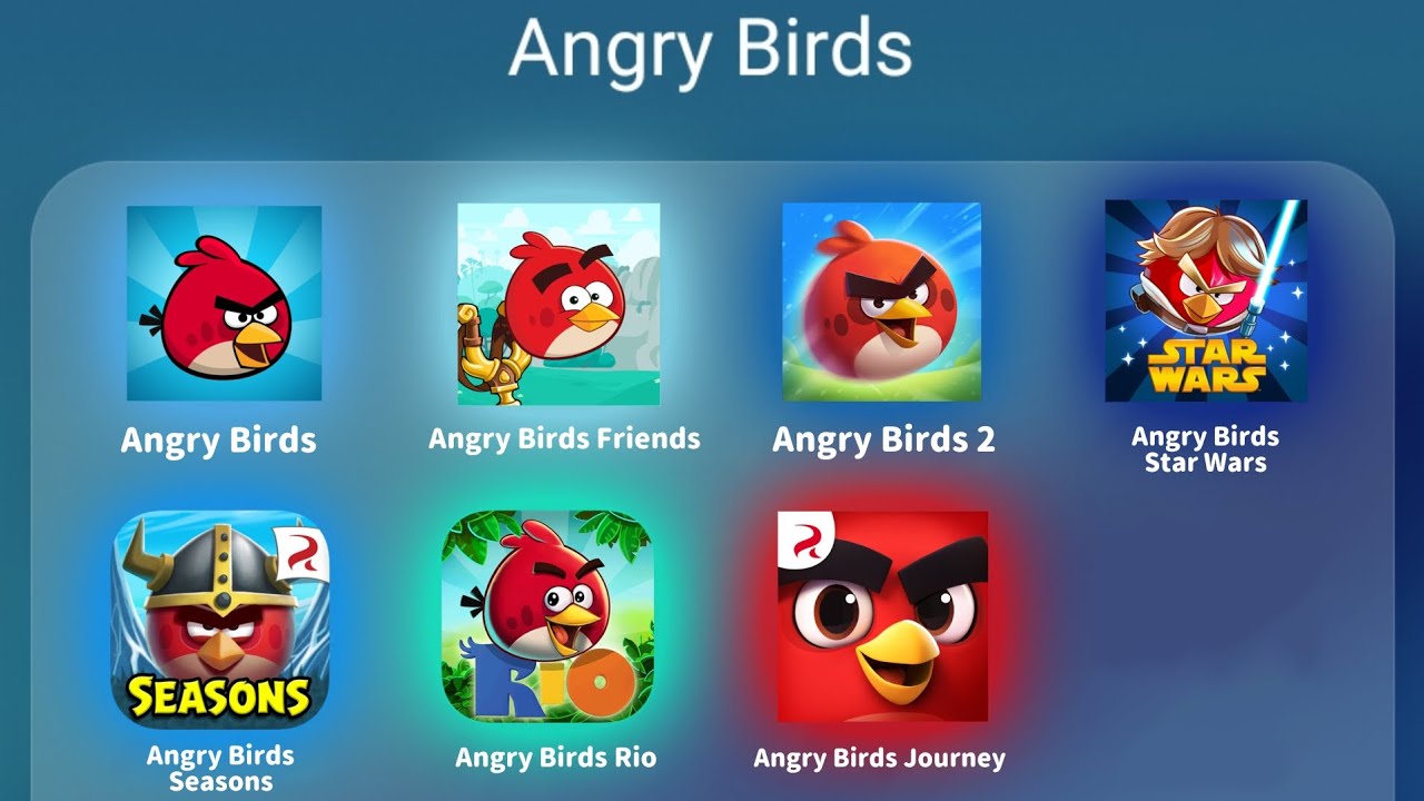 Angry Birds: Classic, Friends, 2, Star Wars, Seasons, Rio, Journey(Android)