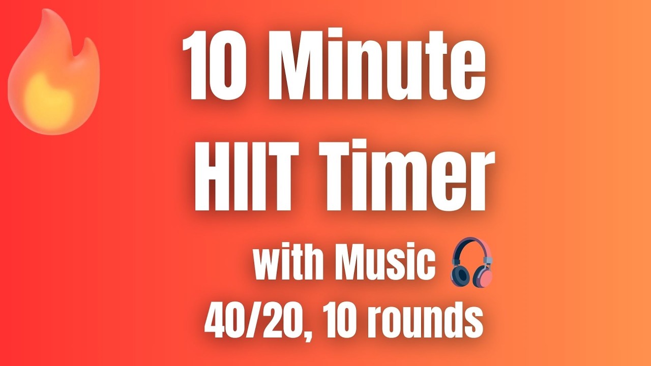 10 Minute HIIT Workout Timer With Music | 40/20 | 10 Rounds