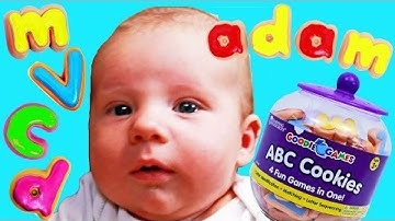Color COOKIES ABC BABY Game Kids Challenge Matching Learning Letters Family Fun Night DisneyCarToys