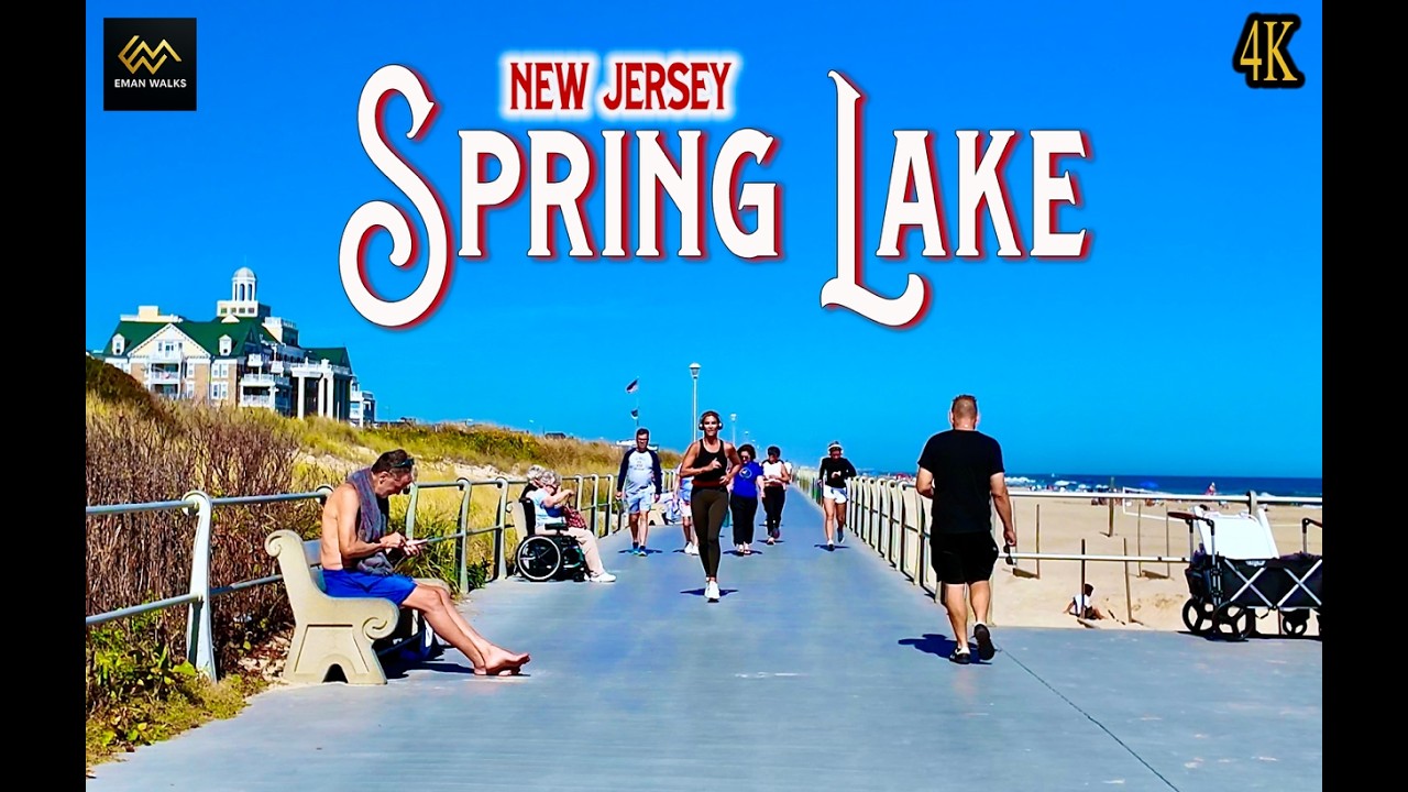 Springlake Spring Lake NJ Boardwalk Autumn Walk 4K | Ocean Ave & Beach Views - YouTube